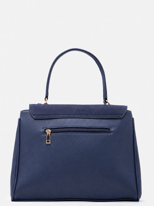 Dunkelblaue Damen-Stoffhandtasche