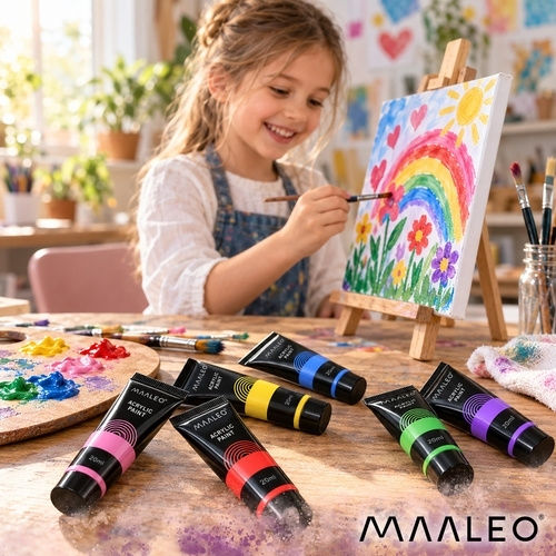 Σετ Ακρυλικά Χρώματα Ζωγραφικής Maaleo 36 Χρωμάτων 20ml Καμβά Ξύλο Χαρτί Diy 6-27867