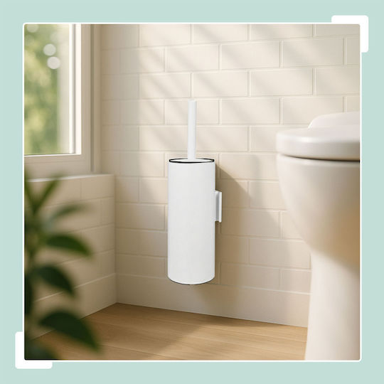 Relaxdays Perie de Toaletă din Inox pentru Baie Albă
