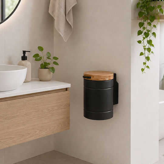 Relaxdays Coș de Baie Metalic 3 l Negru
