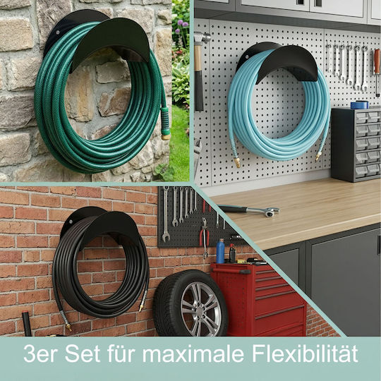 Relaxdays Hose Holder Set 3 Black