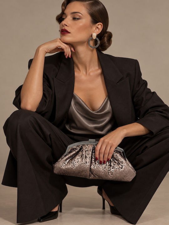 Midnight Glam Geantă Plic cu Pliuri Antracit