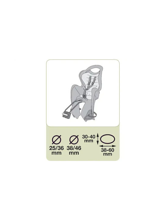 Bellelli Mr Fox Standard Hi-viz Rückseite Kinder Fahrradsitz Rahmen Gelb