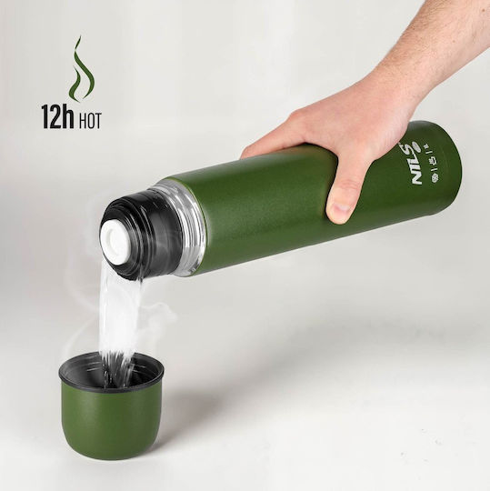 Nils Stainless Steel BPA Free Thermos Cup 1lt Green