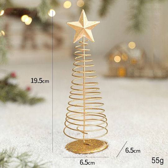 Weihnachtlicher Dekorativer Metallbaum 19,5 cm Goldfarben Weihnachtlicher Dekorativer Metallbaum 19,5 cm Goldfarben