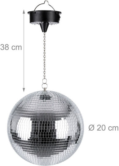 Relaxdays Diskokugelmotor, bunte Lichter, 20 × 25 × 30 × 40 cm