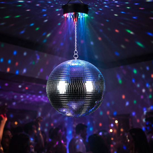 Relaxdays Diskokugelmotor, bunte Lichter, 20 × 25 × 30 × 40 cm