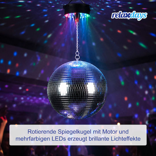 Relaxdays Diskokugelmotor, bunte Lichter, 20 × 25 × 30 × 40 cm