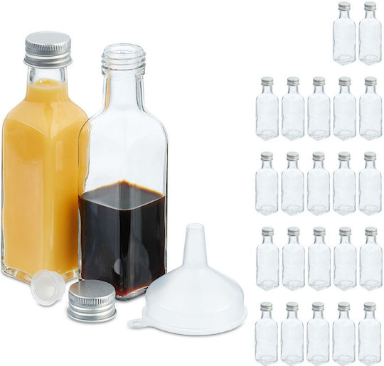 Set De Sticle Mici Relaxdays 100 Ml Silver Transparent Airtight Lids