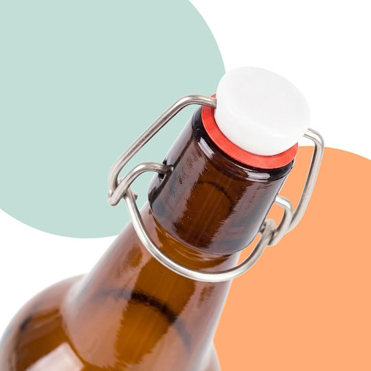 Set 6 Reusable Swing-top Bottles Lids Multicolor Relaxdays
