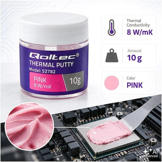 Qoltec High-conductivity Thermal Paste 8 W/m-k 10 G Pink