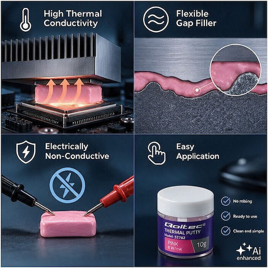 Qoltec High-conductivity Thermal Paste 8 W/m-k 10 G Pink