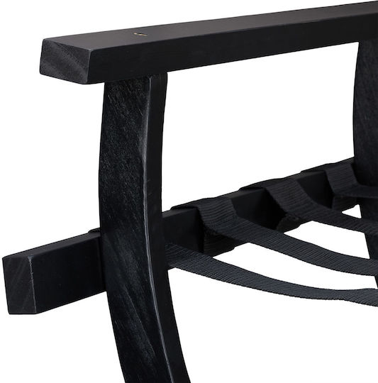 Relaxdays Wooden Foldable Hotel Luggage Rack Black Foldable