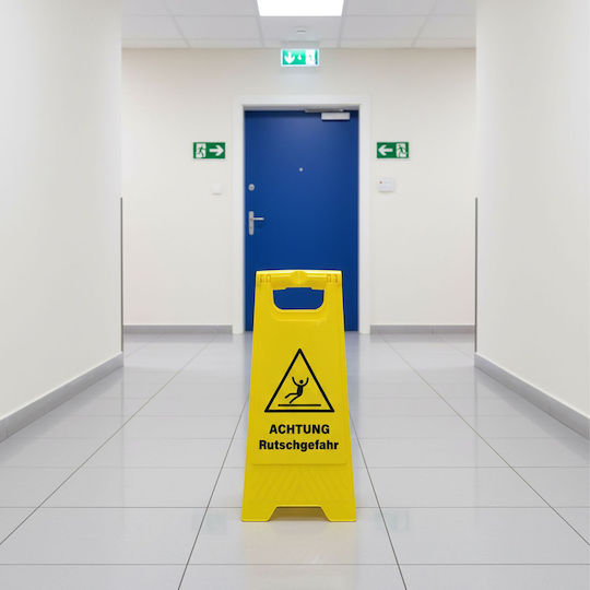 Wet Floor Warning Signs Relaxdays Set 2 Yellow Black Foldable