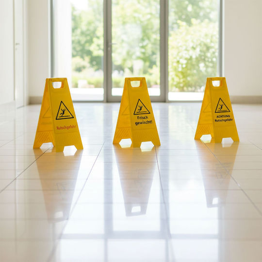 Wet Floor Warning Signs Relaxdays Set 2 Yellow Black Foldable