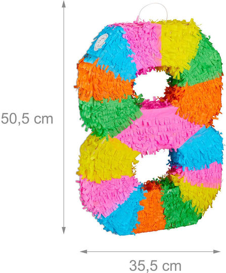 Relaxdays Number Piñata Stick Mask Multicoloured 40 × 60 Cm