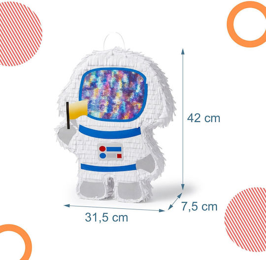 Relaxdays Astronaut Piñata Set Stick Mask White-blue-yellow
