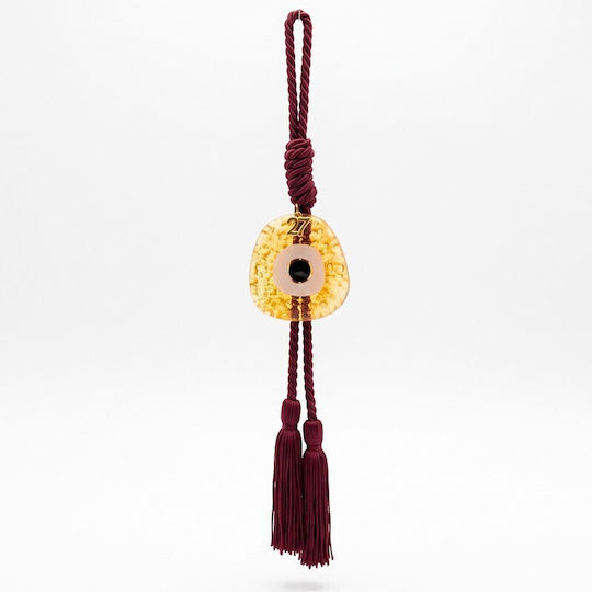 Grekas Handmade Hanging Burgundy Glass Evil Eye Lucky Charm 40cm