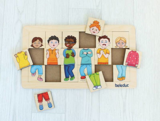 Holz-Kinderpuzzle Match and Mix Emotionen 18 Teile