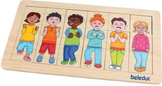 Holz-Kinderpuzzle Match and Mix Emotionen 18 Teile
