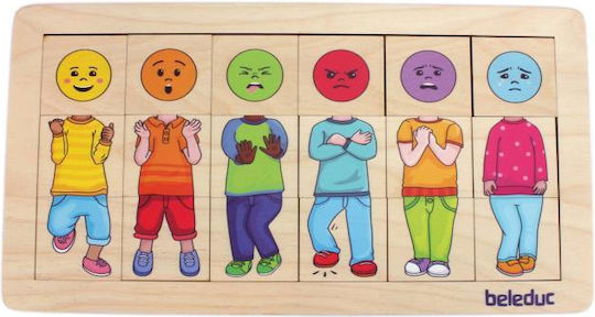 Holz-Kinderpuzzle Match and Mix Emotionen 18 Teile