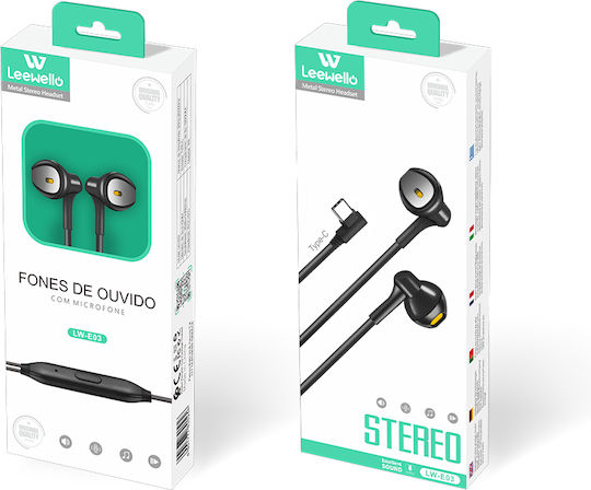 Lw-e03 In-ear Handsfree Earphones with USB-C Plug White