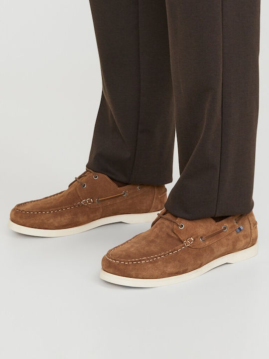 Jfwgolders Suede Men's Boat Shoes in Tabac Brown