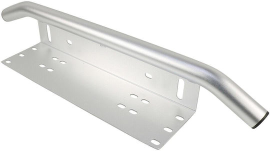 Suport de Aluminiu pentru Plăcuța de Înmatriculare, Bară de Protecție Frontală, Lumini Auxiliare pentru Vehicule Off-Road, Culoare Argintie