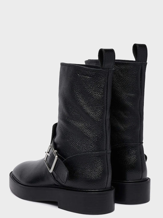 Ghete Biker de Damă din Piele Negre