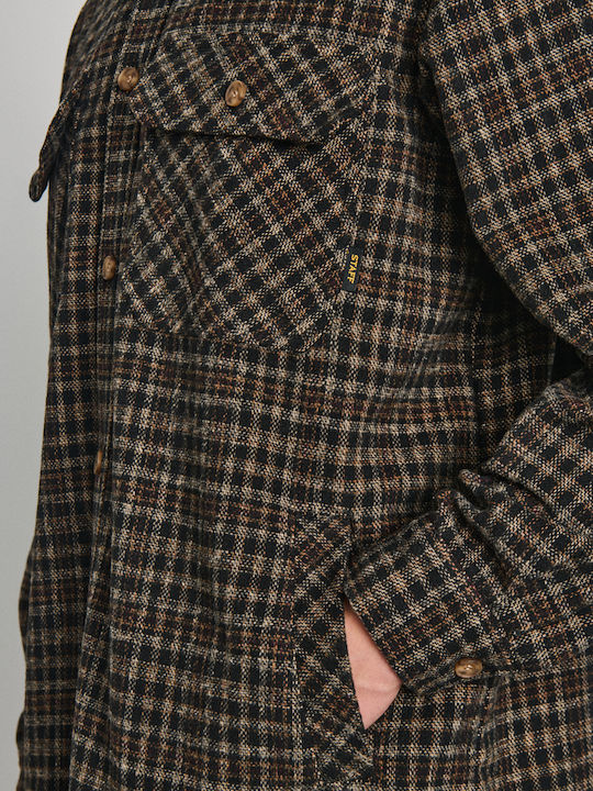 Lester Overshirt с Дълъг Ръкав, Стандартна Кройка, Кафяво Каре 61-118.056.Н0000