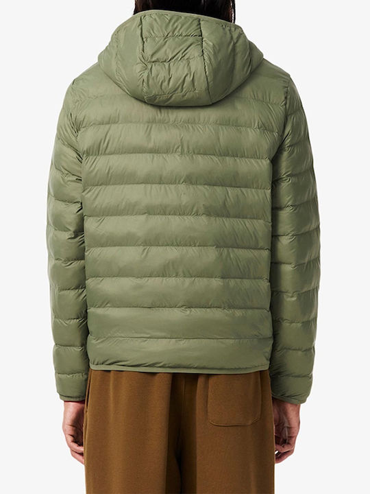 Lacoste Waterproof and Windproof Puffer Jacket Khaki