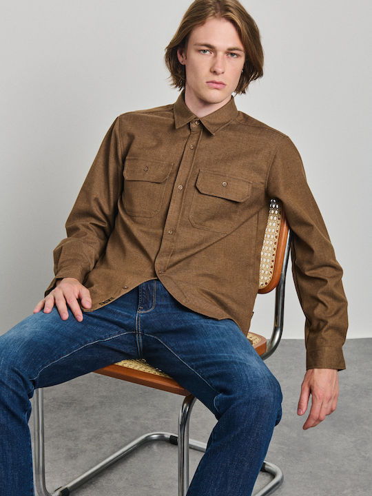 Adam Overshirt με Μακριά Μανίκια σε Κανονική Γραμμή Honey