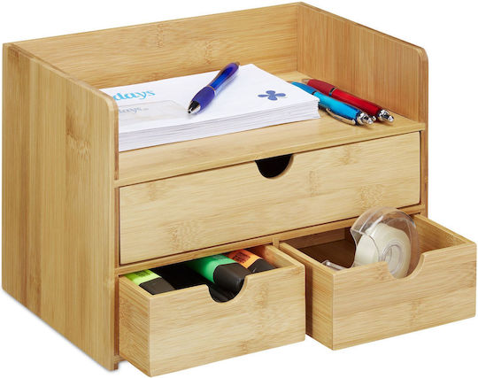Relaxdays Organizator de Birou din Hârtie 30x20x21cm Maro