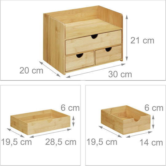 Relaxdays Organizator de Birou din Hârtie 30x20x21cm Maro