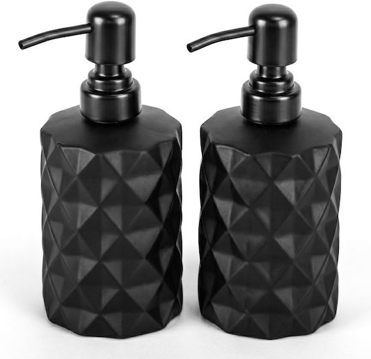 Relaxdays Dispenser Γυάλινο Μαύρο 350ml