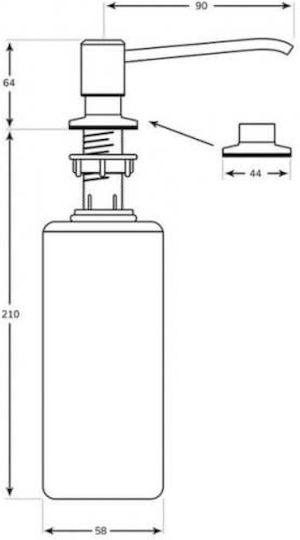 Round Head Built-in Kitchen Dispenser Plastic Beige 400ml