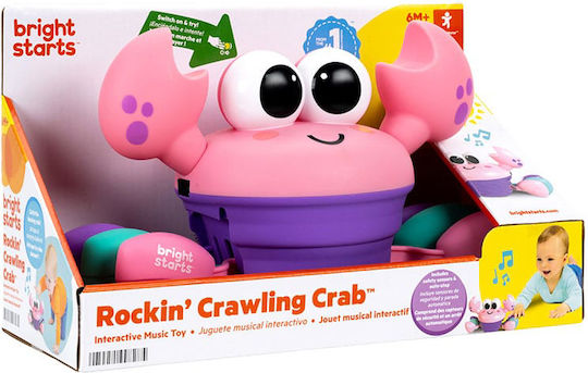 Bright Starts Jucărie Pentru Bebeluși Rockin Crawling Crab cu Muzică