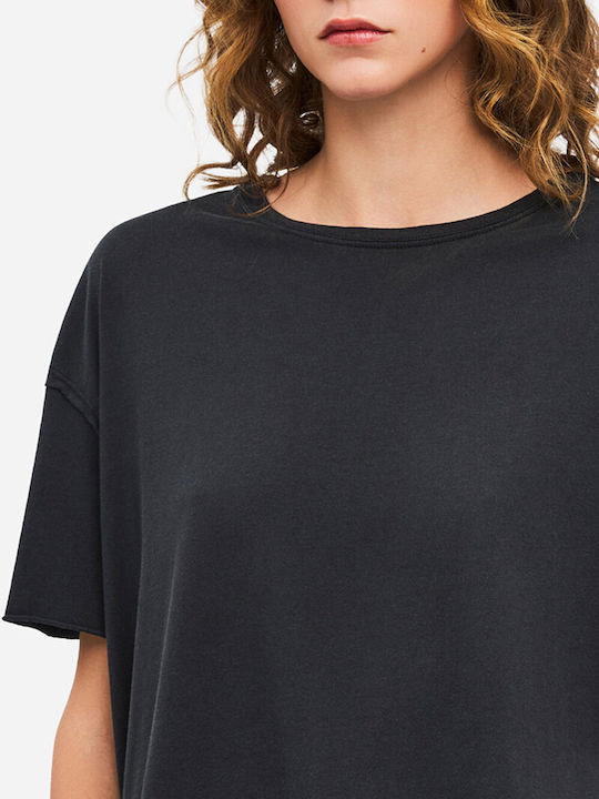 Tricou Oversized de Damă Vintage Negru