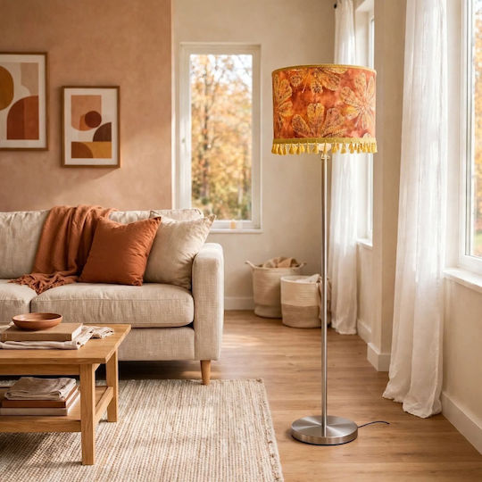 Floor Lamp with E27 Bulb Socket Brown