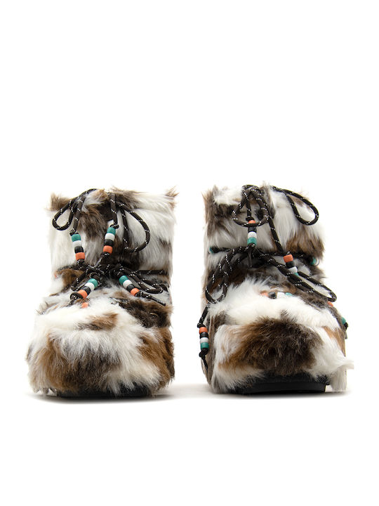 Steve Madden Braune Lederstiefeletten für Damen mit Pelz