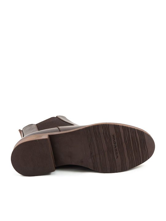 Leder Damen Stiefeletten Braun