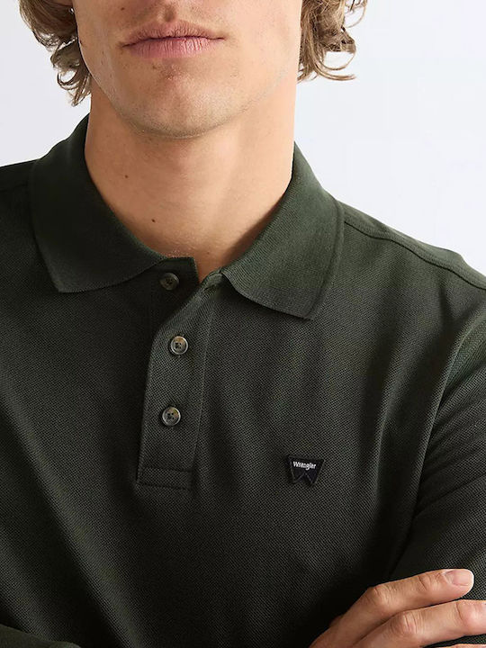 Polo Μπλούζα Μακρυμάνικη Darkgreen
