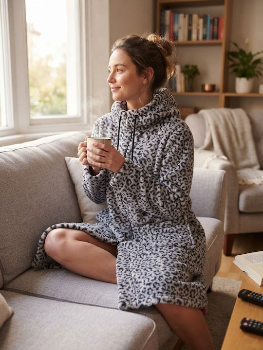 Relax Anatomic Winterlicher Damenbademantel Grau Relax Anatomic Winterlicher Damenbademantel Grau