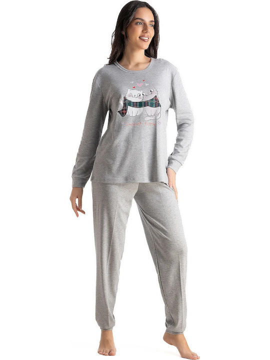 Relax Anatomic Winterliches Damen-Pyjama-Set Grau 3426041-Grau Relax Anatomic Winterliches Damen-Pyjama-Set Grau 3426041-Grau