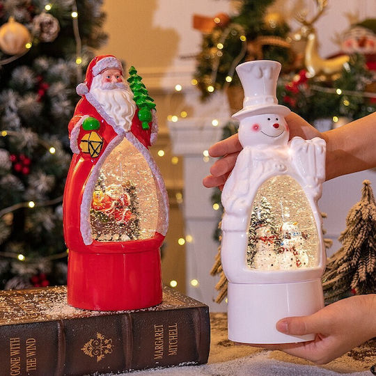 Decorațiune de Crăciun Iluminată în Formă de Felinar cu Moș Crăciun 12x11.5x29cm