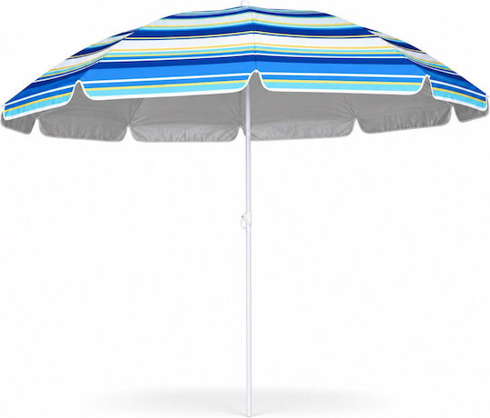 Umbrelă Pliabilă Plajă Diametru 2.4m Multicoloră