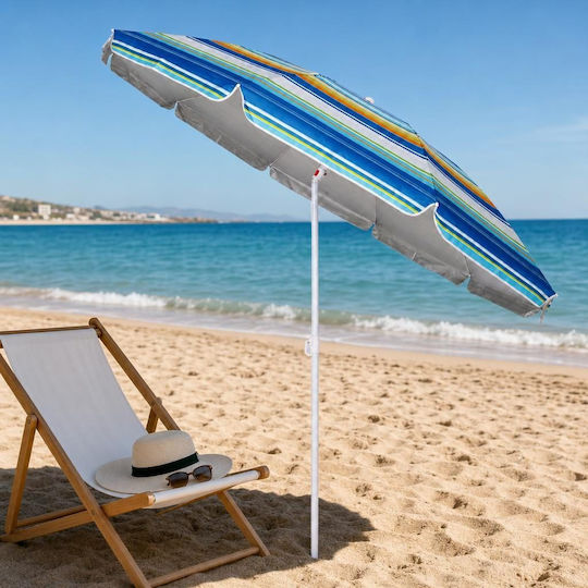 Umbrelă Pliabilă Plajă Diametru 2.4m Multicoloră
