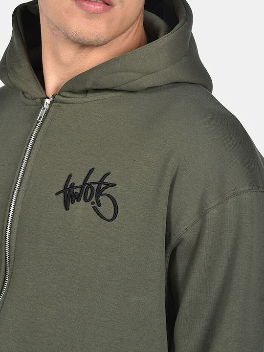 Khaki Hooded Cardigan