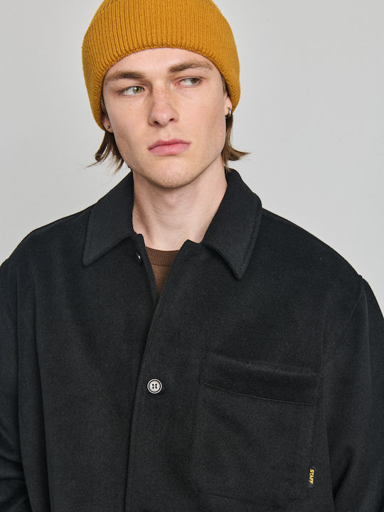Langärmeliges Overshirt Schwarz