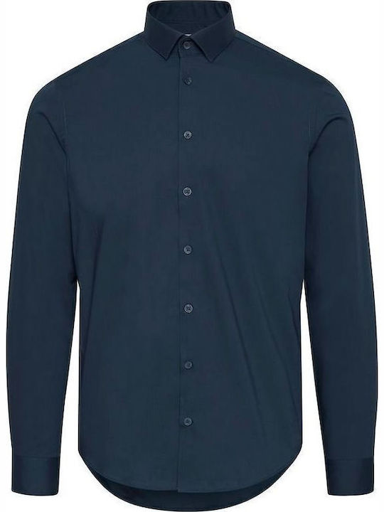 Long Sleeve Slim Fit Shirt Dark Blue